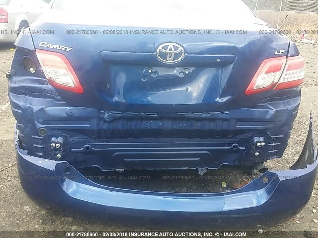4T1BF3EK5BU729976 - 2011 TOYOTA CAMRY SE/LE/XLE BLUE photo 6
