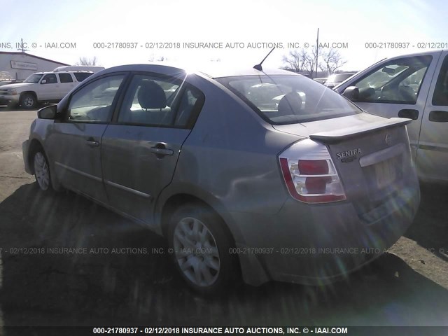 3N1AB6AP3BL607046 - 2011 NISSAN SENTRA 2.0/2.0S/SR/2.0SL GRAY photo 3