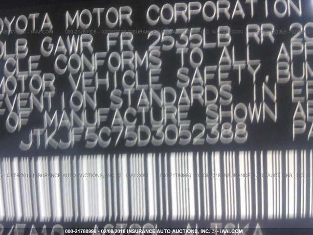 JTKJF5C75D3052388 - 2013 TOYOTA SCION TC 黑色 照片 9