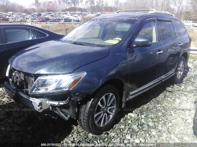 5N1AR2MN5DC676293 - 2013 NISSAN PATHFINDER S/SV/SL/PLATINUM 蓝色 照片 2