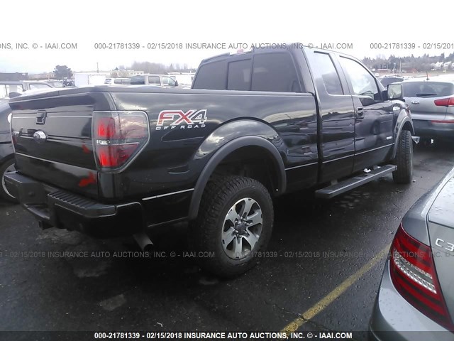 1FTFX1ET6EFB31954 - 2014 FORD F150 SUPER CAB BLACK photo 4