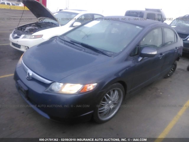 JHMFA36216S006693 - 2006 HONDA CIVIC HYBRID GRAY photo 2