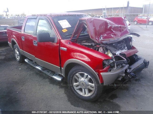 1FTPW12565KF08495 - 2005 FORD F150 SUPERCREW RED photo 1