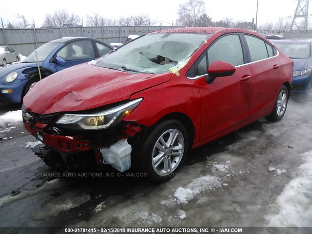 1G1BE5SM9G7276260 - 2016 CHEVROLET CRUZE LT RED photo 2