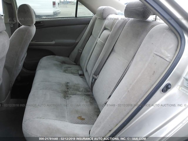 4T1BE32K73U701427 - 2003 TOYOTA CAMRY LE/XLE/SE ოქროსფერი ფოტო 8