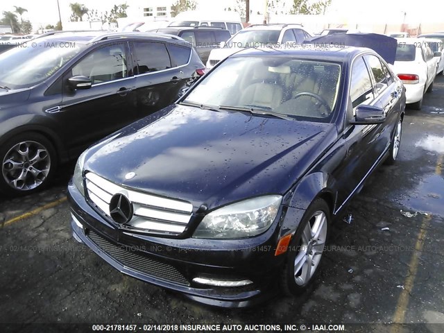 WDDGF5EB0BR161666 - 2011 MERCEDES-BENZ C 300 Dark Blue photo 2