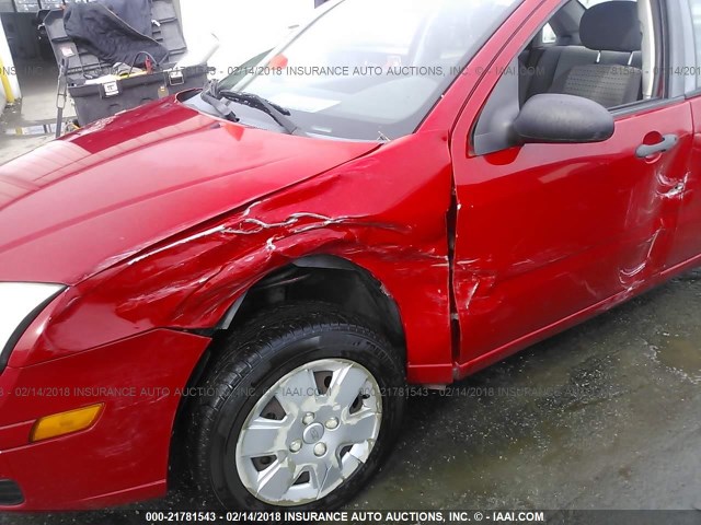 1FAFP34N47W222325 - 2007 FORD FOCUS ZX4/S/SE/SES RED photo 6