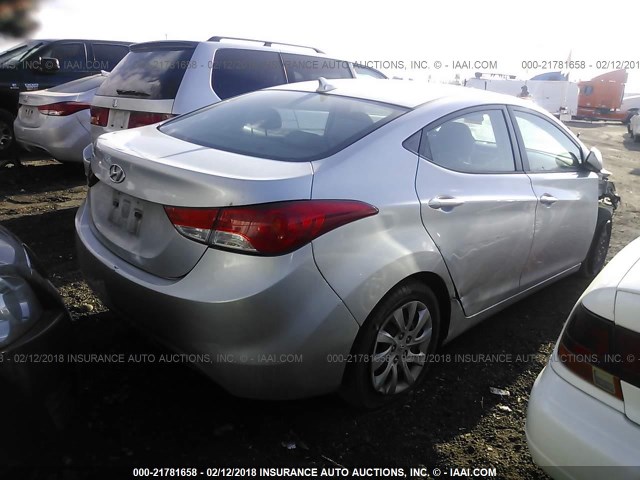 KMHDH4AE6CU352245 - 2012 HYUNDAI ELANTRA GLS/LIMITED SILVER photo 4