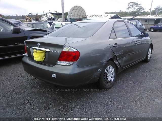 JTDBE32KX53019493 - 2005 TOYOTA CAMRY LE/XLE/SE GRAY photo 4