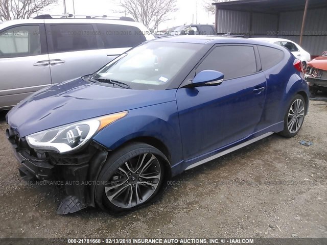 KMHTC6AE7GU260511 - 2016 HYUNDAI VELOSTER TURBO 蓝色 照片 2