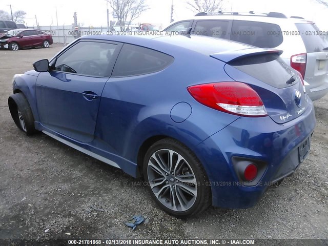 KMHTC6AE7GU260511 - 2016 HYUNDAI VELOSTER TURBO 蓝色 照片 3