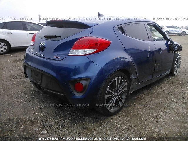 KMHTC6AE7GU260511 - 2016 HYUNDAI VELOSTER TURBO 蓝色 照片 4
