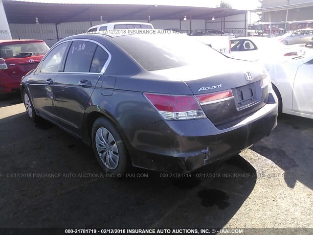 1HGCP2E38BA076023 - 2011 HONDA ACCORD LX GRAY photo 3