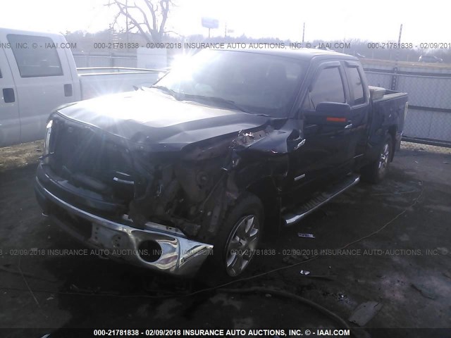 1FTFX1ET8BFD28877 - 2011 FORD F150 SUPER CAB BLACK photo 2