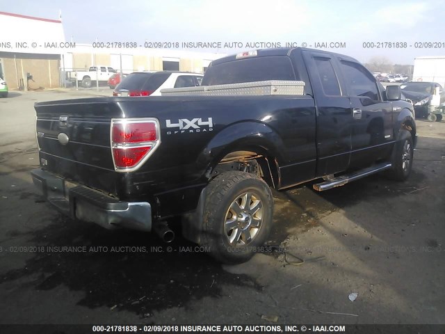 1FTFX1ET8BFD28877 - 2011 FORD F150 SUPER CAB BLACK photo 4