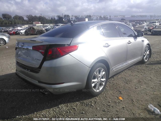 5XXGN4A74DG252759 - 2013 KIA OPTIMA EX GRAY photo 4