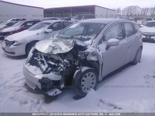 3N1CE2CP1FL439998 - 2015 NISSAN VERSA NOTE S/S PLUS/SV/SL/SR SILVER photo 2