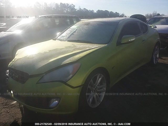 KMHHU6KH4AU021985 - 2010 HYUNDAI GENESIS COUPE 3.8L GREEN photo 2