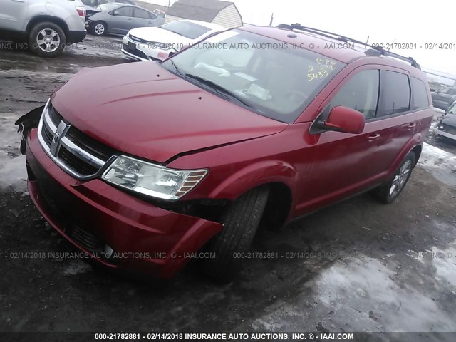 3D4PG5FVXAT115433 - 2010 DODGE JOURNEY SXT RED photo 2