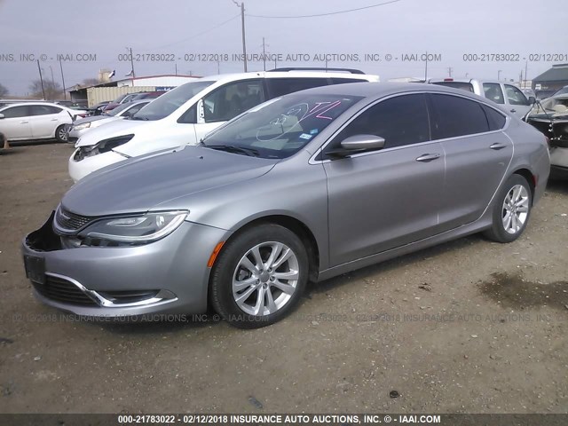 1C3CCCAB3GN182770 - 2016 CHRYSLER 200 LIMITED GRAY photo 2