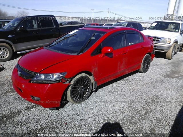 2HGFA55549H705158 - 2009 HONDA CIVIC SI RED photo 2