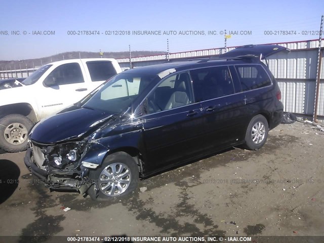 5FNRL38738B037493 - 2008 HONDA ODYSSEY EXL მუქი ლურჯი ფოტო 2