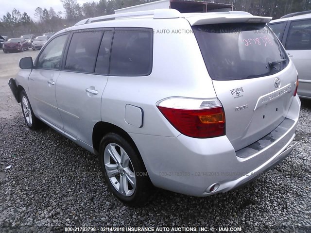 JTEDS42A082056346 - 2008 TOYOTA HIGHLANDER LIMITED SILVER photo 3