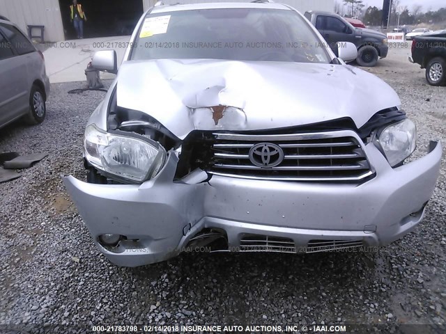 JTEDS42A082056346 - 2008 TOYOTA HIGHLANDER LIMITED SILVER photo 6