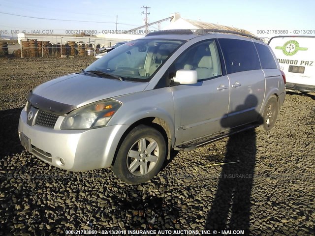 5N1BV28U16N105277 - 2006 NISSAN QUEST S/SE/SL SILVER photo 2