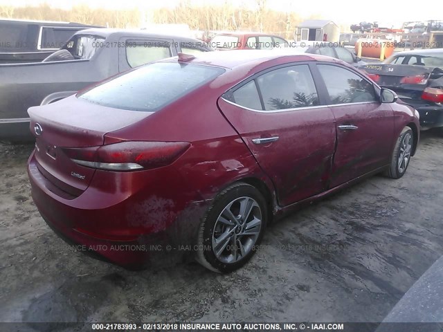 KMHD84LF2HU330241 - 2017 HYUNDAI ELANTRA SE/VALUE/LIMITED RED photo 4