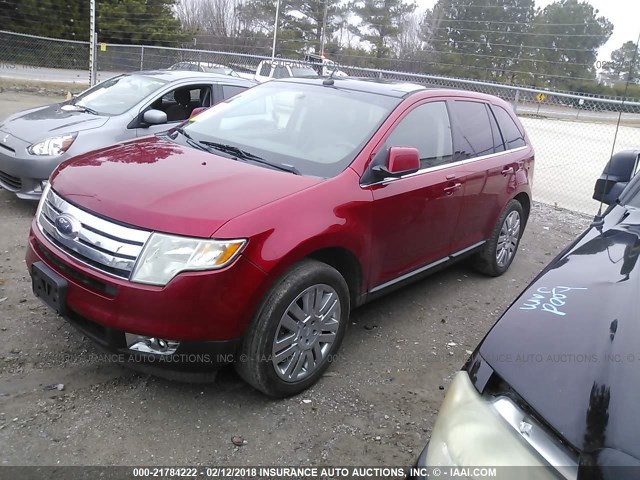2FMDK3KC2ABA45800 - 2010 FORD EDGE LIMITED RED photo 2