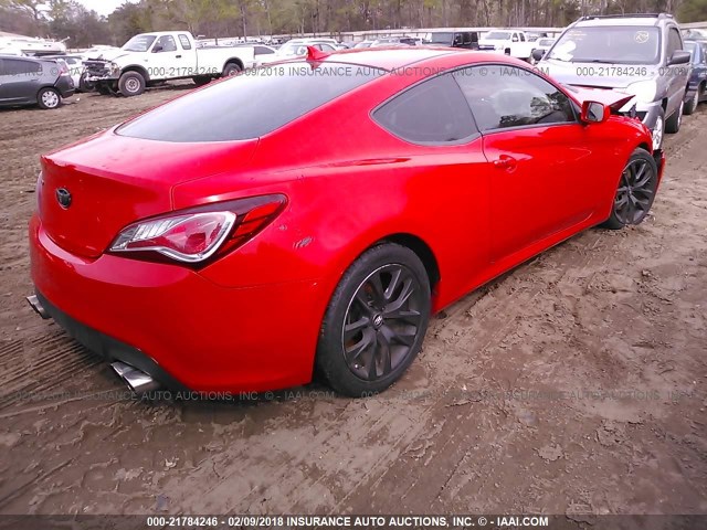 KMHHT6KD4DU090129 - 2013 HYUNDAI GENESIS COUPE 2.0T RED photo 4