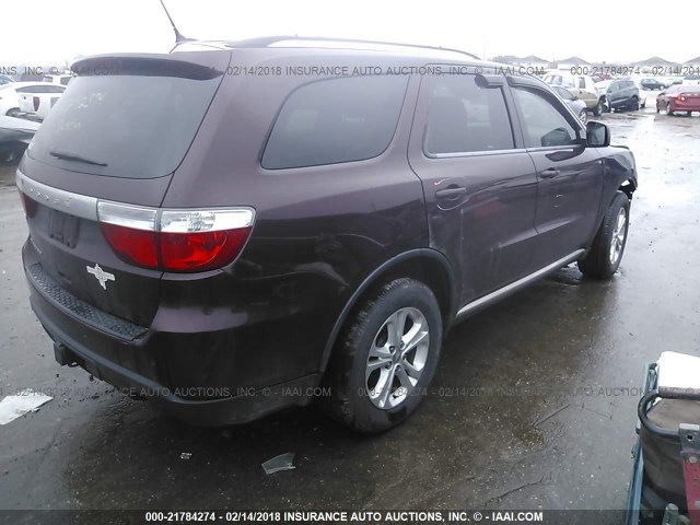 1C4RDHAG5CC336042 - 2012 DODGE DURANGO SXT MAROON photo 4