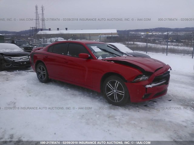 2C3CDXDT7EH180857 - 2014 DODGE CHARGER R/T RED photo 1