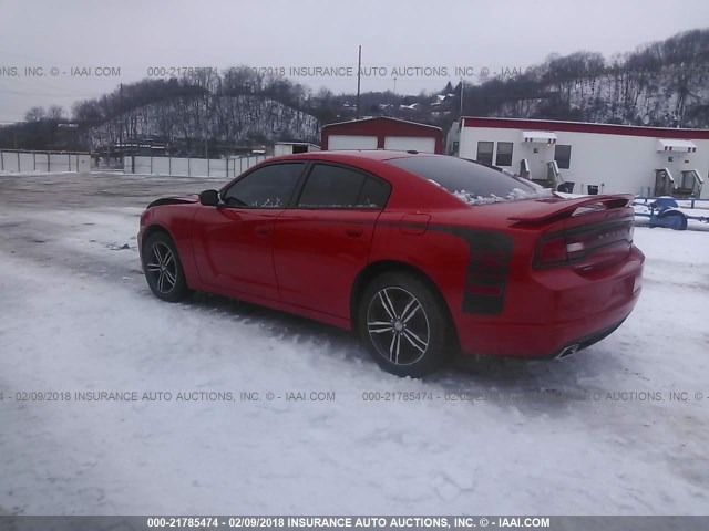 2C3CDXDT7EH180857 - 2014 DODGE CHARGER R/T RED photo 3