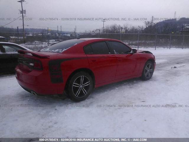 2C3CDXDT7EH180857 - 2014 DODGE CHARGER R/T RED photo 4