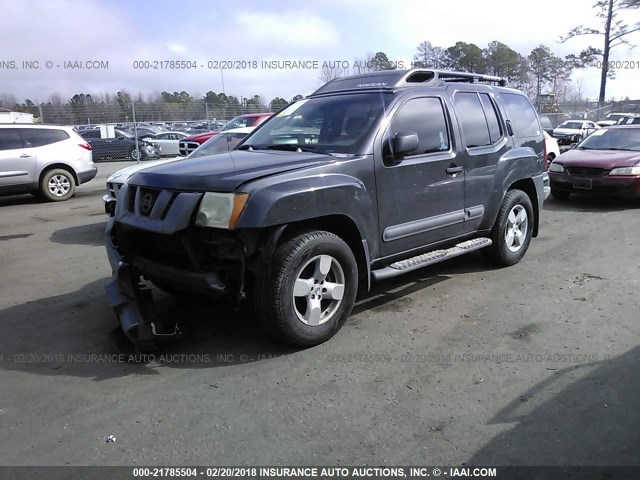 5N1AN08UX5C635564 - 2005 NISSAN XTERRA OFF ROAD/S/SE GRAY photo 2