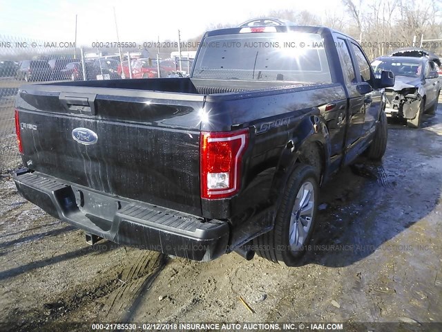 1FTEX1CP2GKG03711 - 2016 FORD F150 SUPER CAB BLACK photo 4