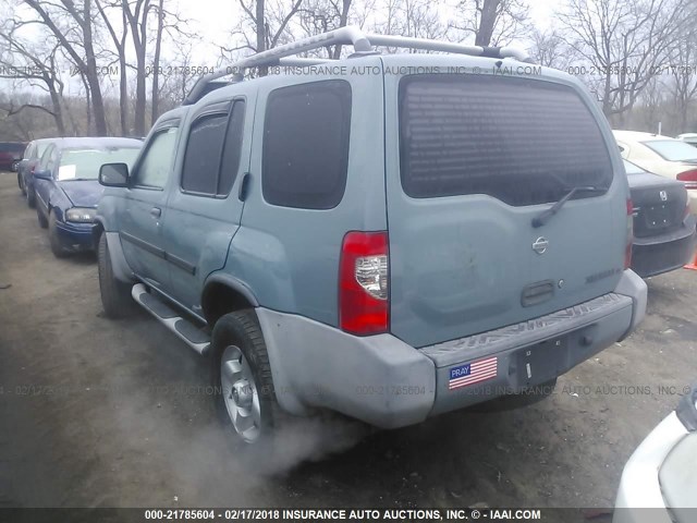 5N1ED28Y41C511187 - 2001 NISSAN XTERRA XE/SE TEAL photo 3