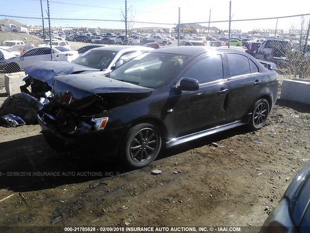 JA32U2FU9BU042454 - 2011 MITSUBISHI LANCER ES/ES SPORT BLACK photo 2