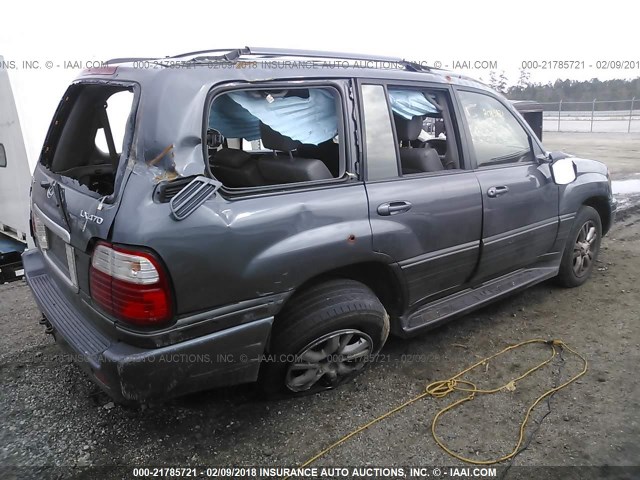 JTJHT00W333527139 - 2003 LEXUS LX 470 GRAY photo 4