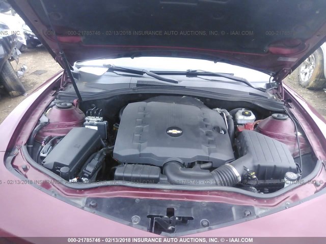 2G1FC1EV5A9171631 - 2010 CHEVROLET CAMARO LT MAROON photo 10