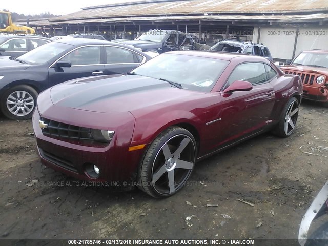 2G1FC1EV5A9171631 - 2010 CHEVROLET CAMARO LT MAROON photo 2