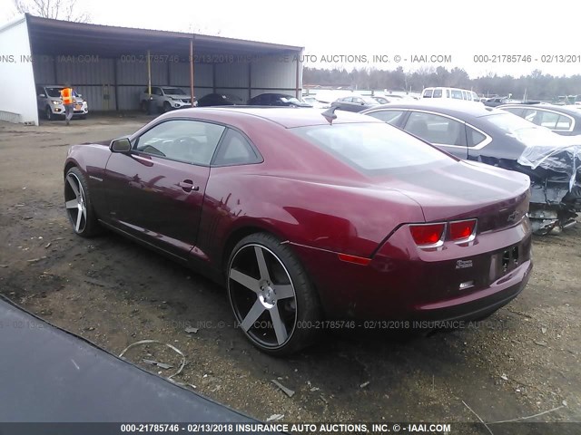 2G1FC1EV5A9171631 - 2010 CHEVROLET CAMARO LT MAROON photo 3