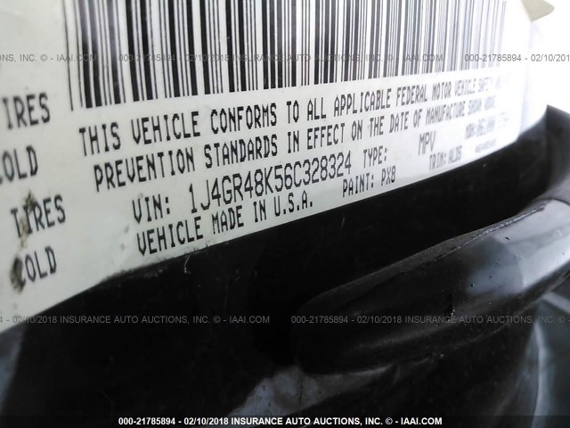 1J4GR48K56C328324 - 2006 JEEP GRAND CHEROKEE LAREDO/COLUMBIA/FREEDOM 黑色 照片 9