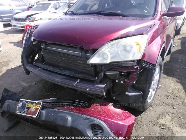 JHLRE38778C030153 - 2008 HONDA CR-V EXL RED photo 6