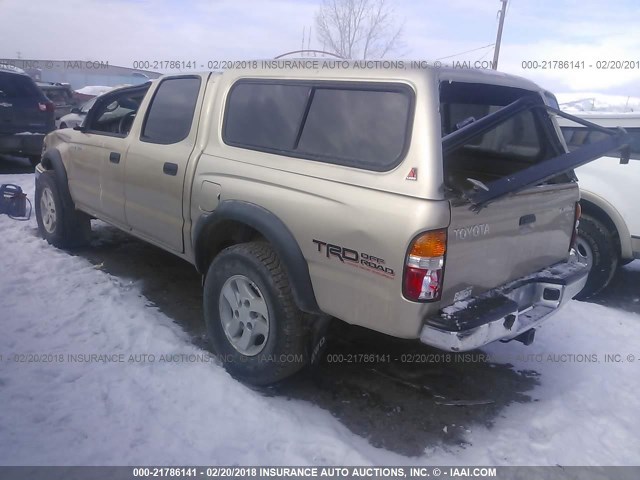 5TEHN72N93Z240285 - 2003 TOYOTA TACOMA DOUBLE CAB 金色 照片 3