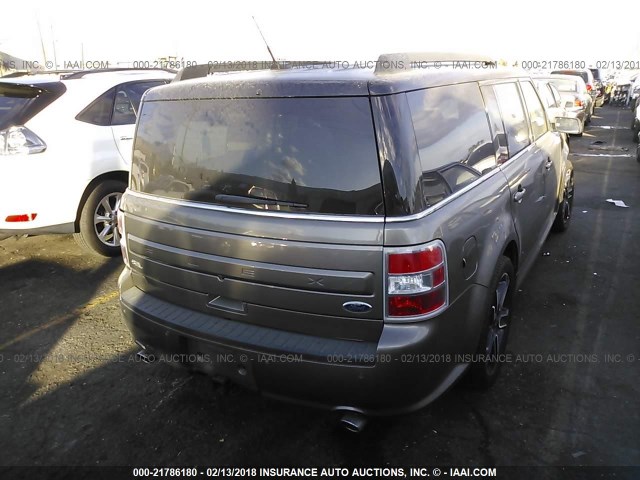 2FMGK5C82EBD00244 - 2014 FORD FLEX SEL GRAY photo 4