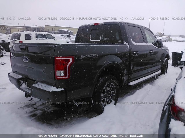 1FTEW1EP5GFA10126 - 2016 FORD F150 SUPERCREW GRAY photo 4