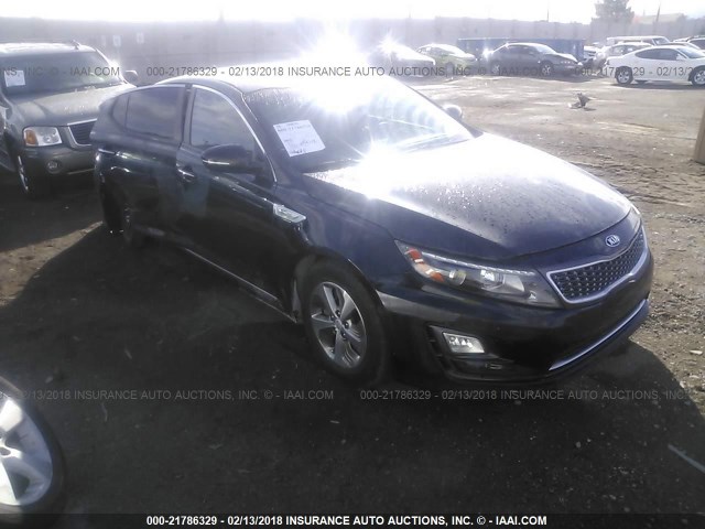 KNAGM4AD8E5063107 - 2014 KIA OPTIMA HYBRID BLACK photo 1